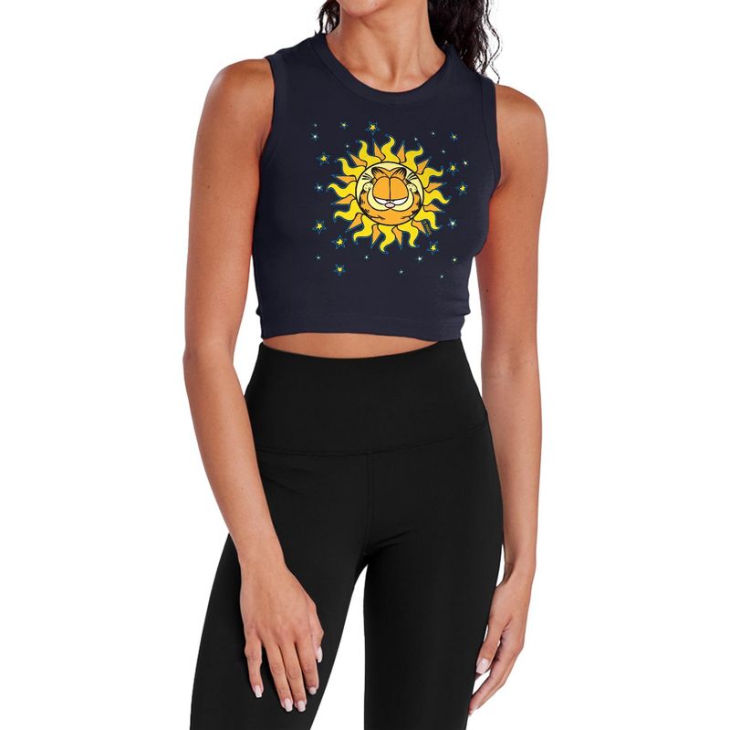 Women's Garfieldcelestial Sleeveless Crop Top Tank Navy X Large
