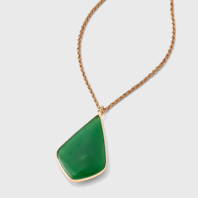 Jade Pendant Necklace - Universal Thread™ Gold/Jade