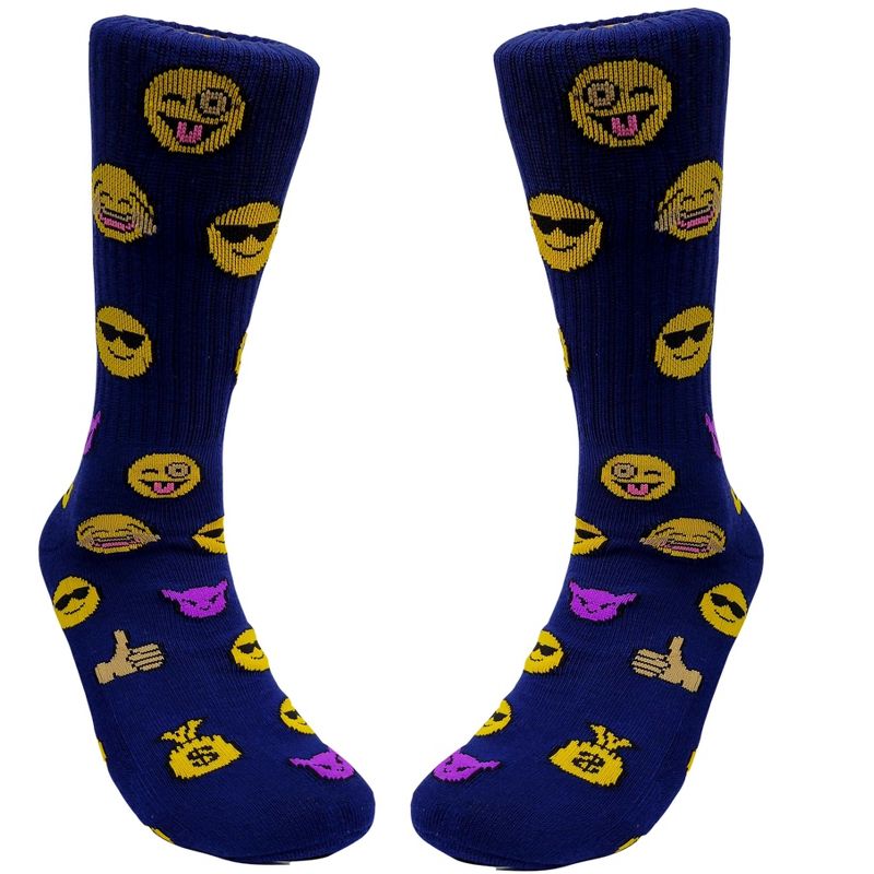 Emoji Socks Toro and Cool Money Bags Street Skate Socks (Men's Sizes, Adult Large) from the Sock Panda