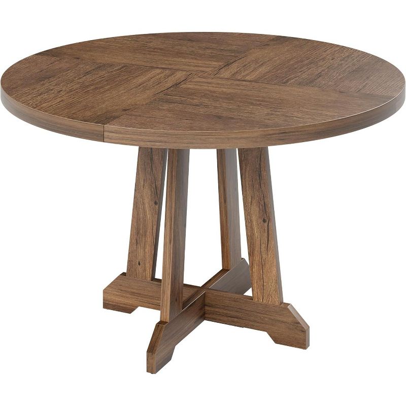 Round Dining Table for 4,Kitchen Dining Room Circle Dinner Pedestal Table,Space Saving Wood Kitchen & Dining Room Furniture