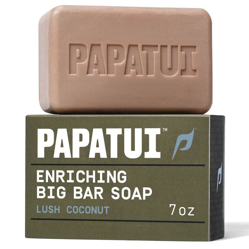 Papatui Men's Sulfate-Free Exfoliating and Hydrating Avocado Oil and Ceramides Bar Soap - Lush Coconut - 7oz