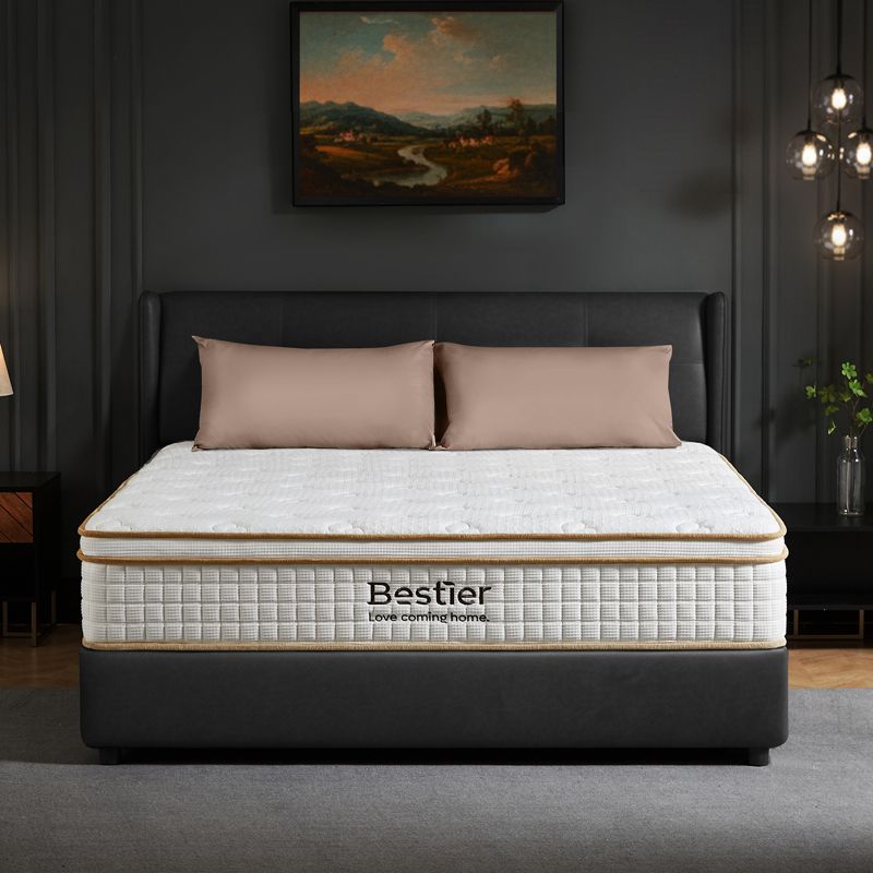 10 inch Full Size Tencel Medium Hybrid Mattress, Plush Layer and Cooling Gel Memory Foam Mattress in a Box
