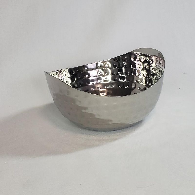 Hammered Stainless Steel Two Angle Bowl 10"