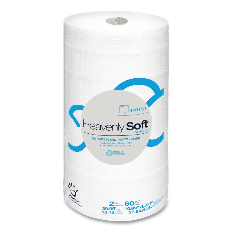 Papernet Heavenly Soft Special Kitchen Paper Towels, 2-Ply, 8 x 11, White, 60/Roll, 30 Rolls/Carton