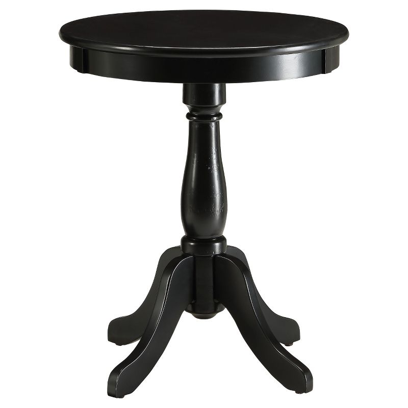 4 Leg End Table Black - Acme Furniture: Antique Finish, Wood Legs, MDF Top, Living Room Furniture
