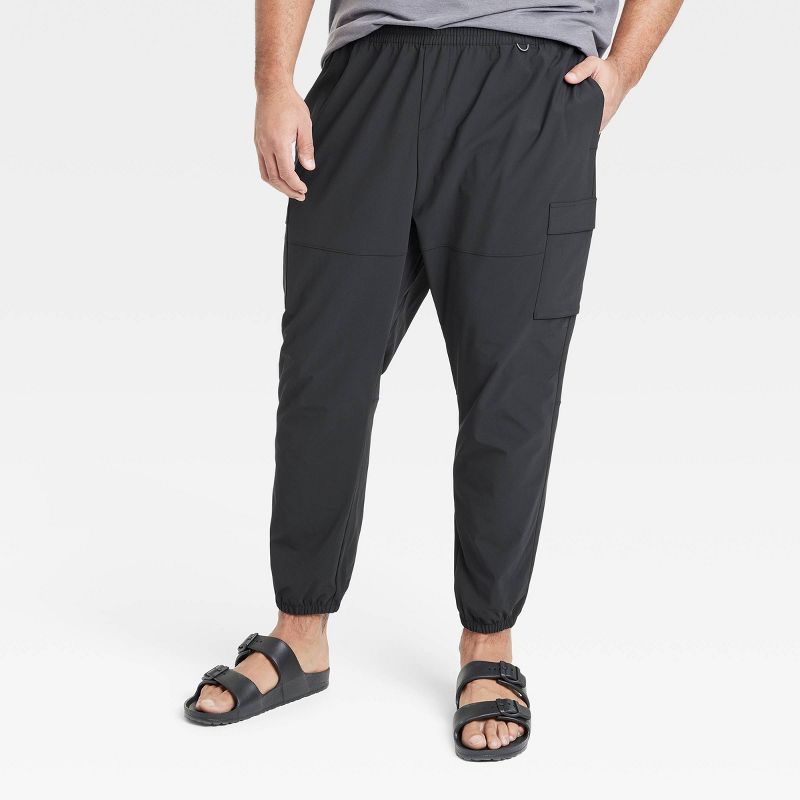 Men's 360 Lifestyle Big Utility Cargo Jogger Pants - All In Motion Black 2XL: Moisture Wicking, UPF 50+, Quick Drying