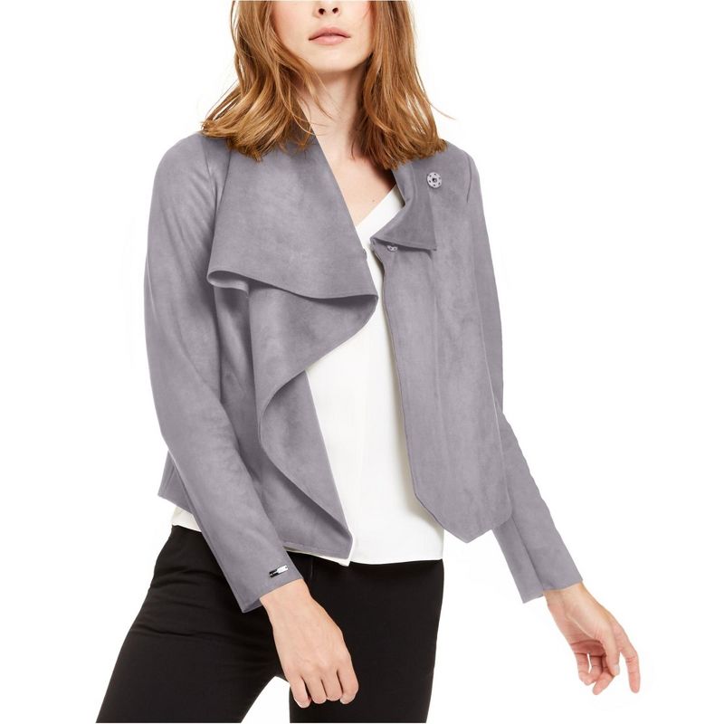 Anne Klein Womens Rocky Shore Jacket, gray, X-Large