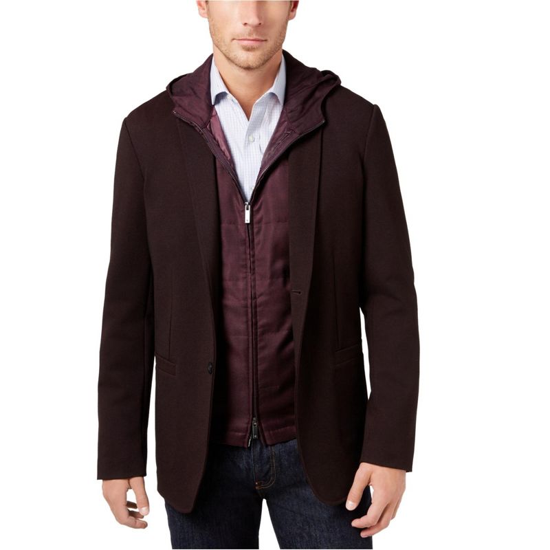 Ryan Seacrest Mens Slim-Fit Blazer Jacket, port, X-Large