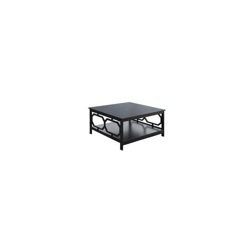 36" Omega Square Coffee Table Black - Breighton Home: Modern Living Room Furniture with Lower Shelf