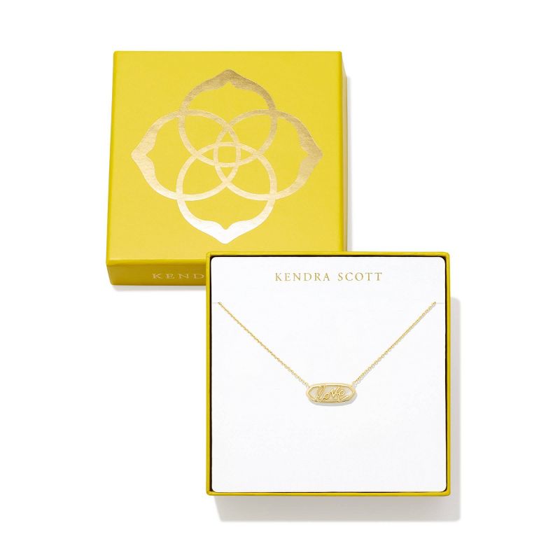 Kendra Scott Love Enamel Pendant Necklace - Ivory/Gold