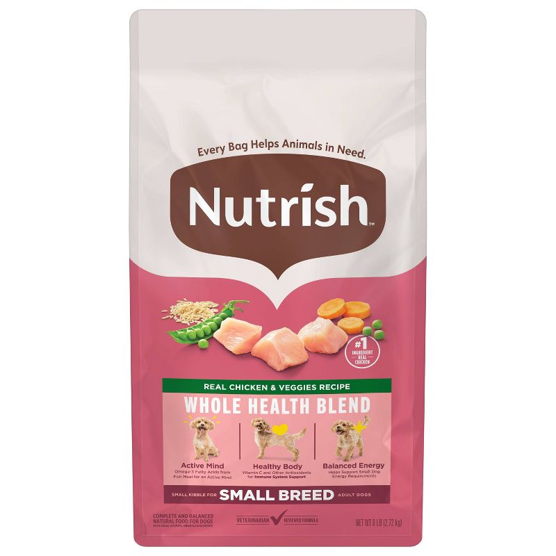 Nutrish Small Breed Real Chicken and Vegetable Recipe Whole Health Blend Dry Dog Food - 6lbs