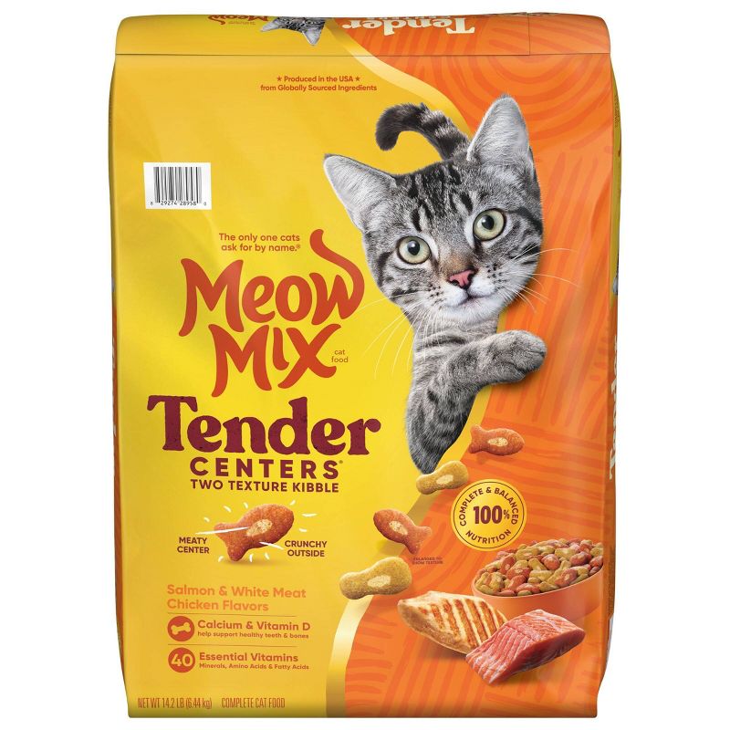 Meow Mix Tender Centers Salmon and Chicken Flavor Dry Cat Food - 14.2lbs