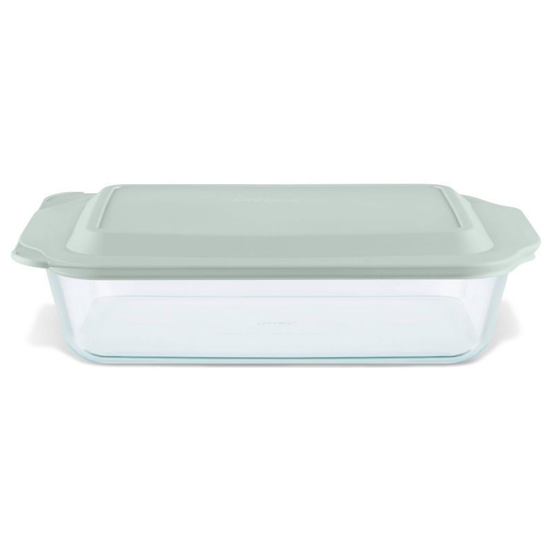 Pyrex 9"x13" Glass Deep Casserole Dish with Lid Sage Green: 5 Qt Baking Dish, Dishwasher & Microwave Safe