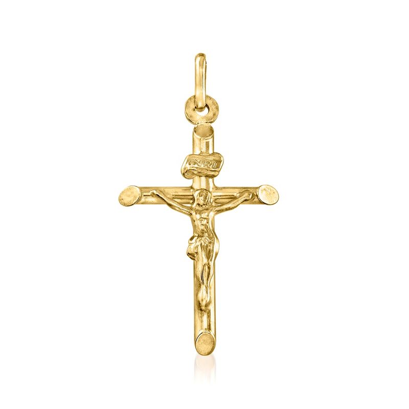 Ross-Simons Italian 14kt Yellow Gold Crucifix Pendant Size 1.25