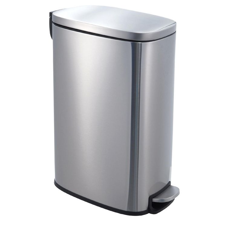 13 Gallon Stainless Steel Trash Can,Indoor Recycling Bin with Removable Bucket & Soft-Close Step Pedal