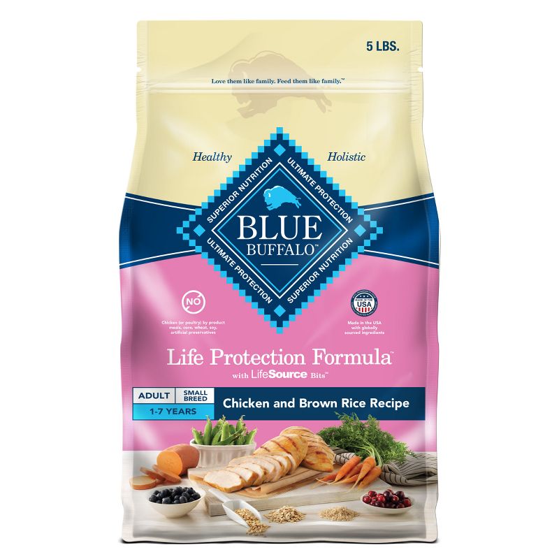 Blue Buffalo Life Protection Formula Natural Adult Small Breed Dry Dog Food, Chicken and Brown Rice Trial Size Bag - 5lbs