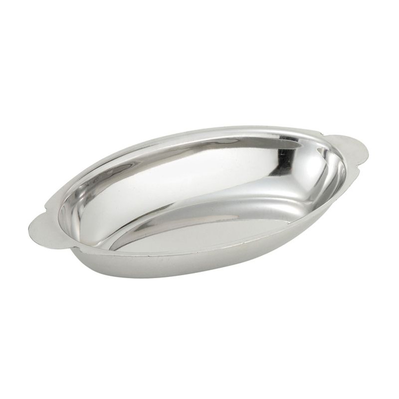 Winco Au Gratin Dishes, Stainless Steel, 12 oz