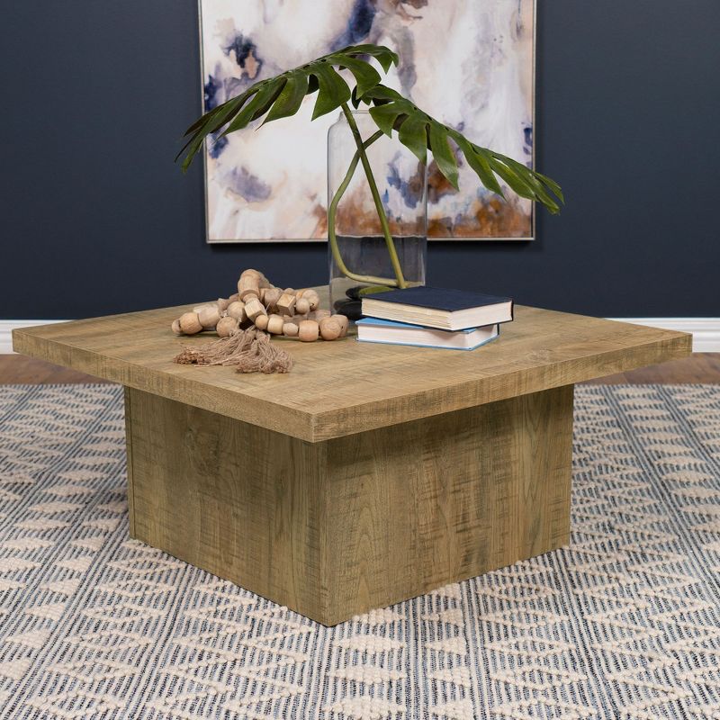 Kumasinova 35.5" Mango Square Coffee Table,Rustic Natural Wood Grain End Table,Side Table and Center Table for Living Room Furniture