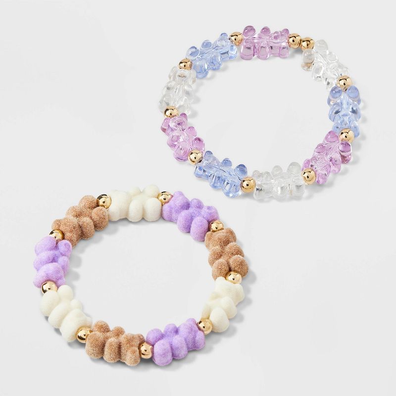 Girls' 2pk Stretch Bear Bracelet Set - Cat & Jack™