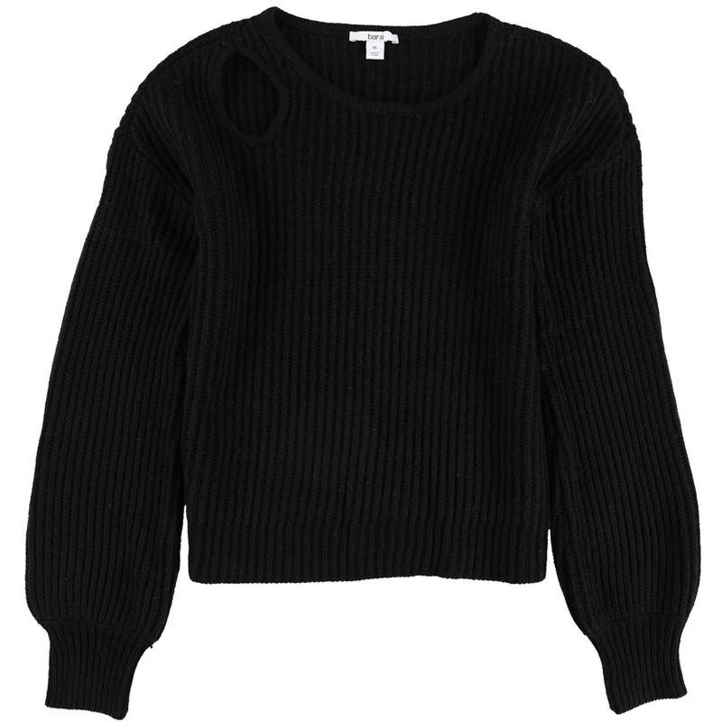 bar III Womens Balloon Sleeve Pullover Sweater, black, Medium