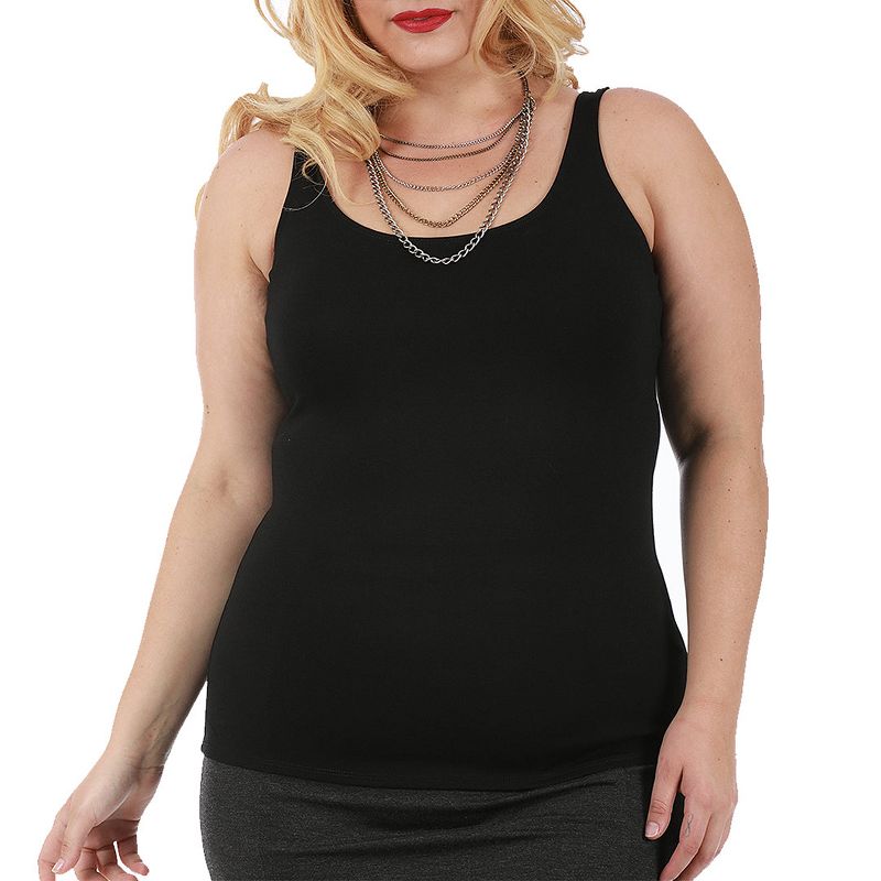 InstantFigure Casual Empire Seam Tank Top 168042 Black Size 3XL