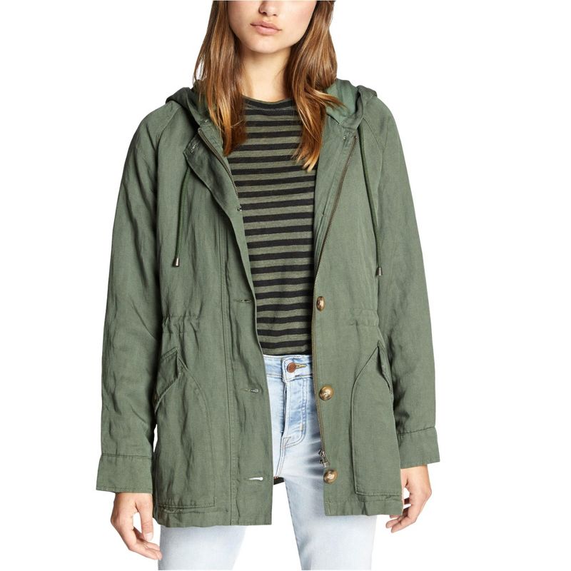 Sanctuary Clothing Womens Hooded Anorak Jacket, medgreen, X-Large