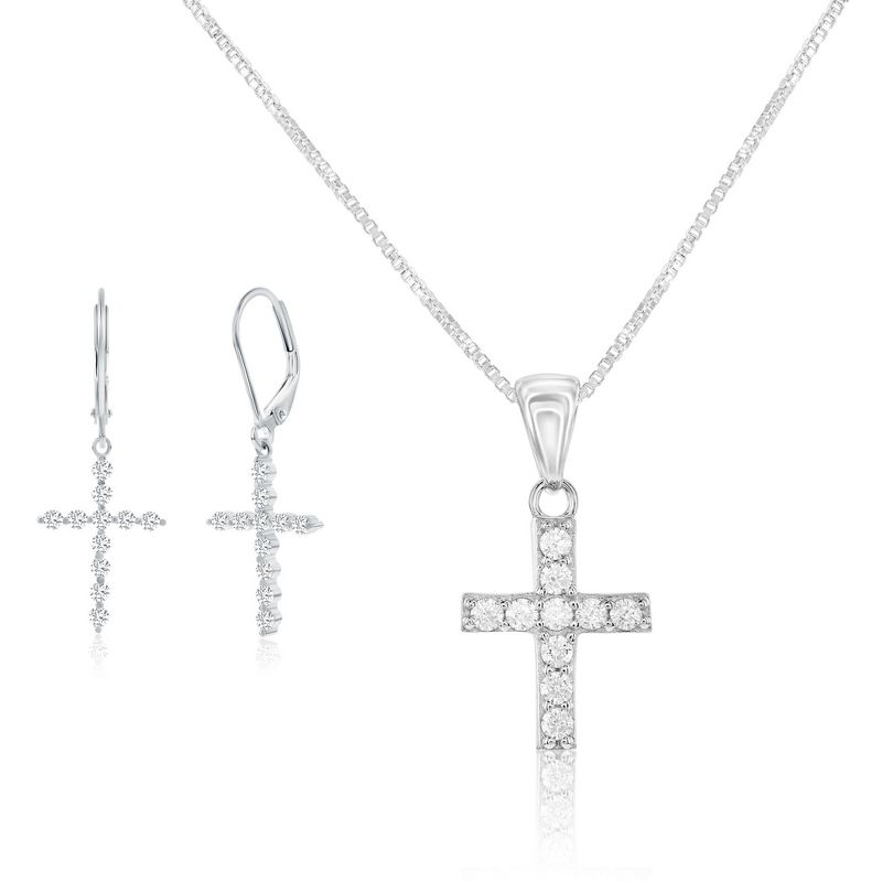 Donatello Gian Sterling Silver Cross Jewelry Set