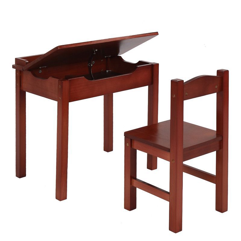 Karl Home 23 In. Wood Kids Activity Table Set With Flip Top And Storage Space