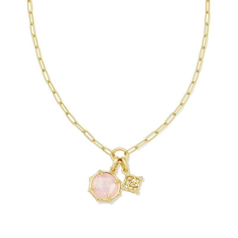 Kendra Scott Landon Charm Necklace - Pink/Gold