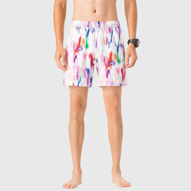 Alpine Swiss Mens Swim Shorts Beach Trunks Boardshorts Volley Shorts Quick Dry Swimwear Floral Volley Short Large