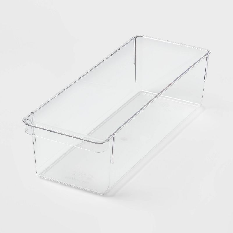 Medium Narrow Fridge and Pantry Organizer Bin - Brightroom™: Clear Kitchen Storage, Freezer-Safe, 14.5"x5.5"