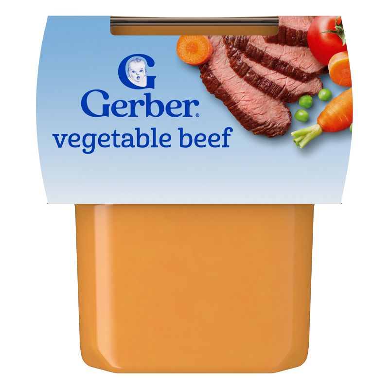 Gerber Baby Food Stage 2 Vegetable & Beef Puree Tub - 2ct/4oz