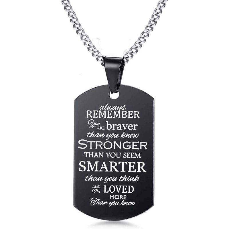Custom Name Necklace – Personalized Engraved Dog Tag Pendant for Men & Women (Gift for Him/Dad/Husband)
