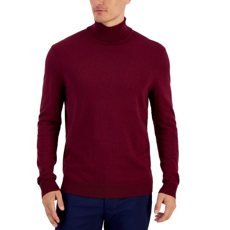 Alfani Mens Solid Pullover Sweater, darkred, X-Large