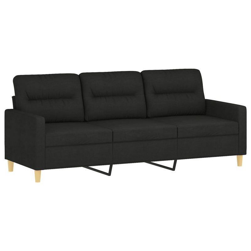 vidaXL Sofa Accent Upholstered Sofa Couch Furniture for Living Room Fabric - Black 70.9"