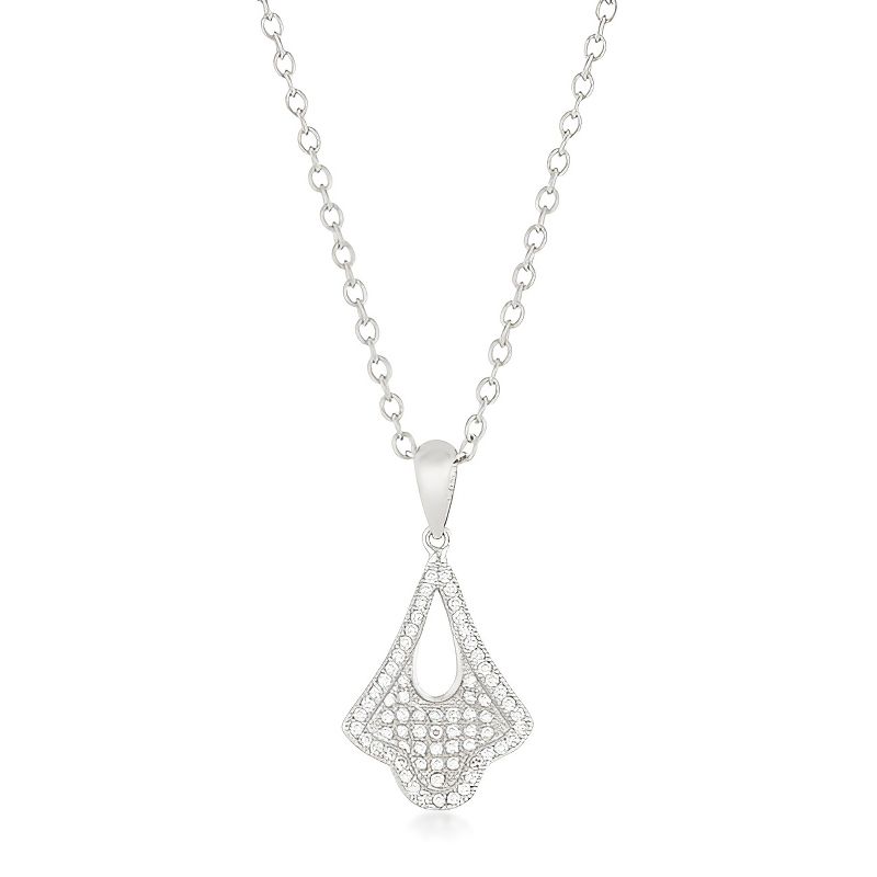Slickblue Sparkling Teardrop CZ Necklace – .66 Ct Pave Setting, Rhodium Plated, Timeless Jewelry