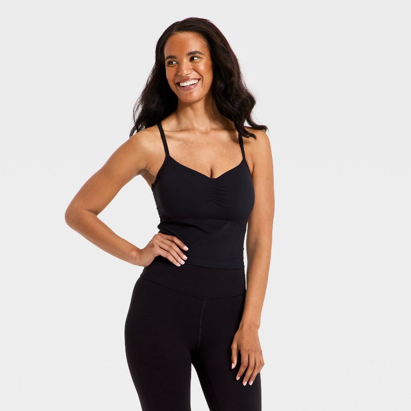 Women's Everyday Soft Cinch Support Tank Top - All In Motion™ Black M