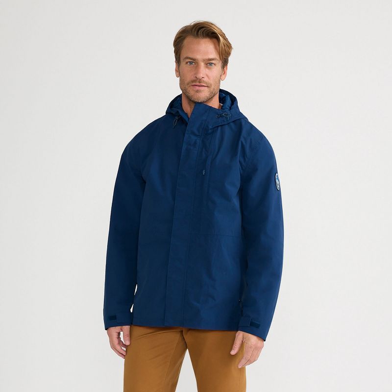 Lands' End Men's Squall Waterproof Rain Jacket - Large - Deep Sea Navy
