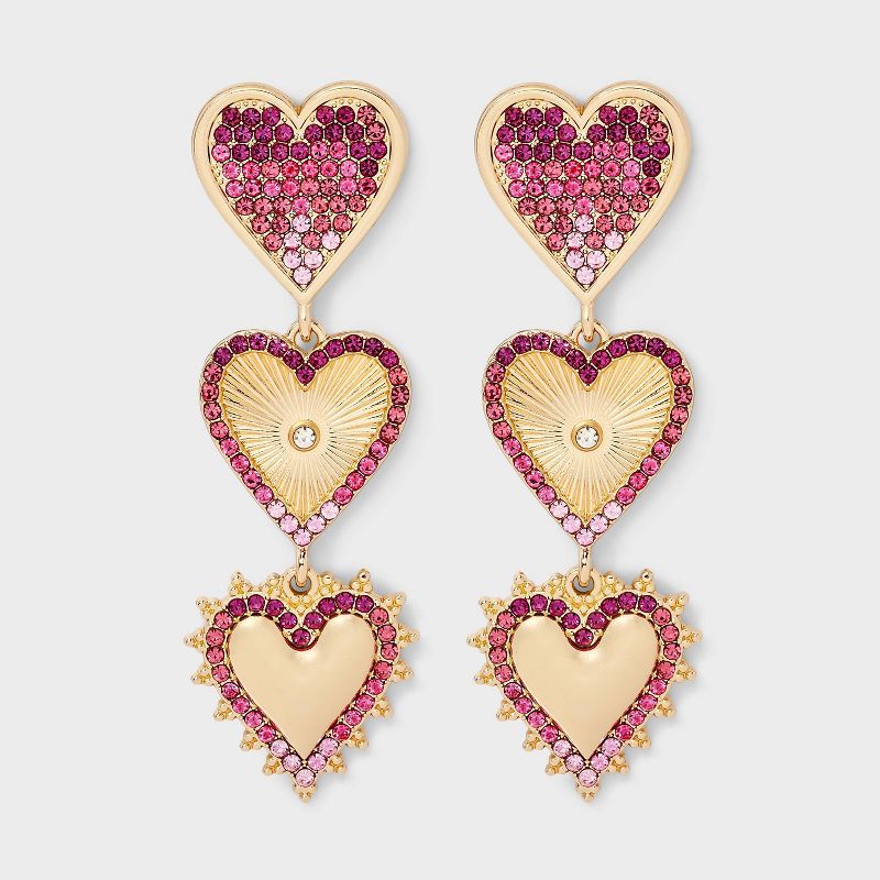 SUGARFIX By BaubleBar Love Stack Baby Earrings - Pink
