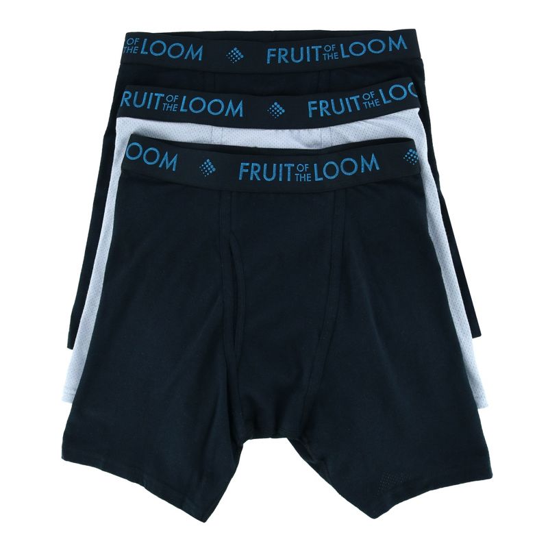 Fruit of the Loom Men's Breathable Micro-Mesh Boxer Brief Underwear (3 Pack), Small, Assorted