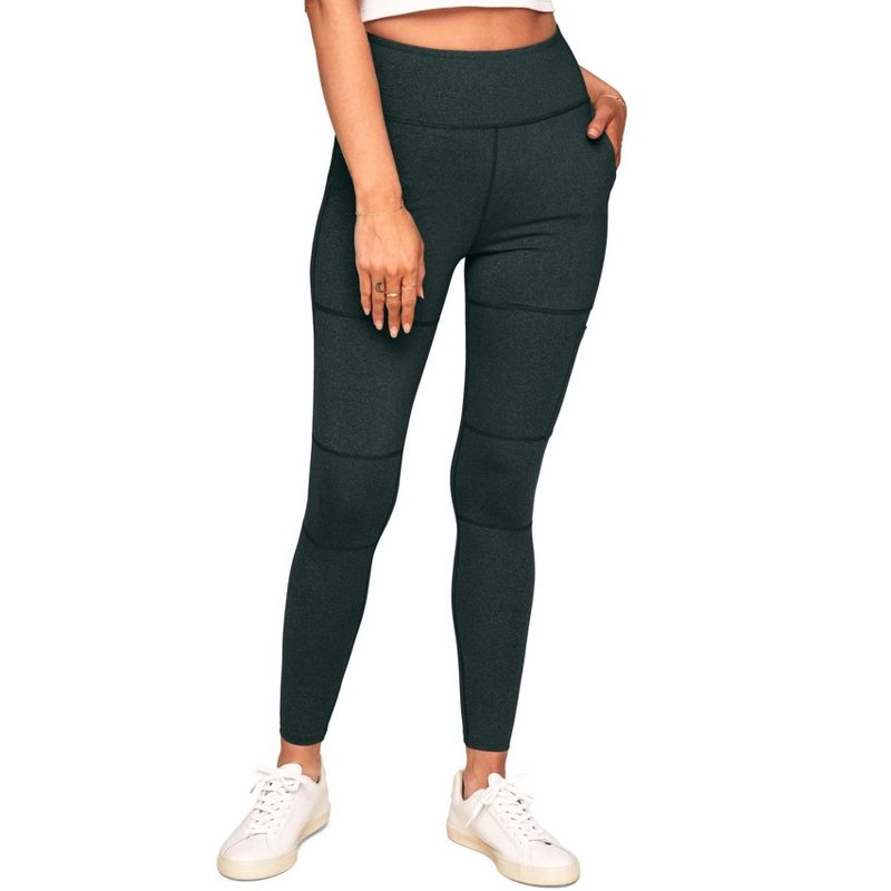 Walkpop Women's Haley Heathered Cargo Legging Activewear S / Cypress Heather Green.
