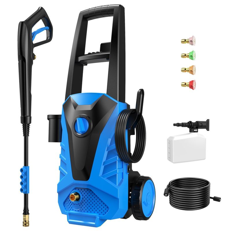 NAYSAYE Pressure Washer Cleaning Tool with Foam Sprayer And Multi Spray Control for Home Patio And Cars Driveway, Blue, 11.81"*9.84"*25.59"