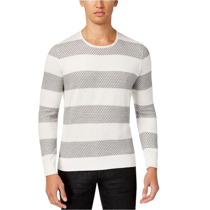 I.N.C International Concepts Mens Dotted Knit Sweater, vintagewhite, X-Large