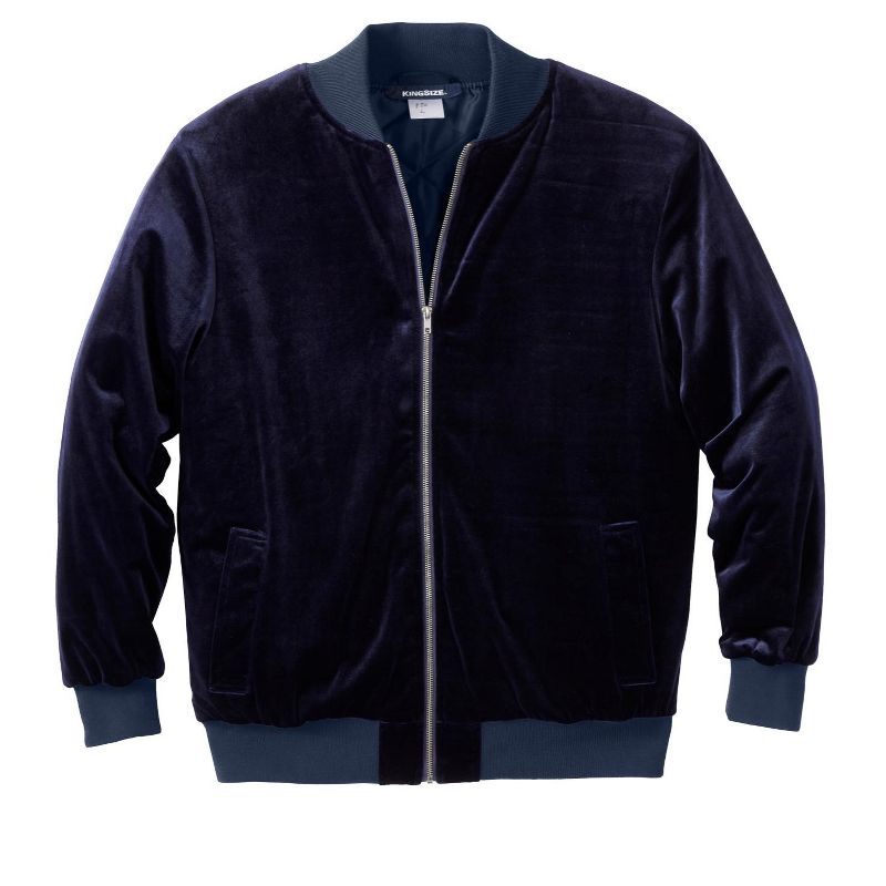 KingSize Velour Full Zip Bomber Jacket - 2XL, Navy
