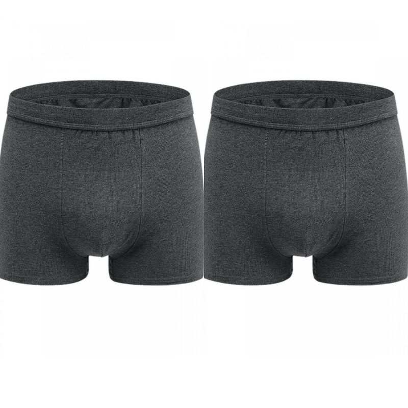 INSPIRE CHIC Men's Big & Tall Stretch Waistband Comfortable Mid-Waisted Boxer Brief 2 Packs 2 Gray X-Large