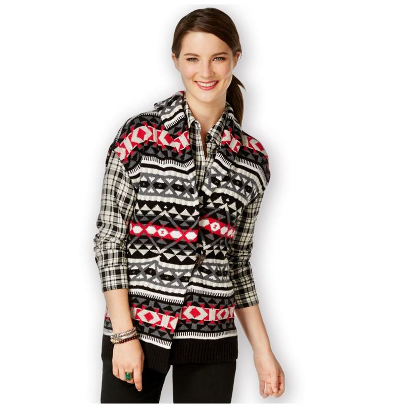 American Living Womens Fair-Isle-Print Sweater Vest, blackmulti, X-Small