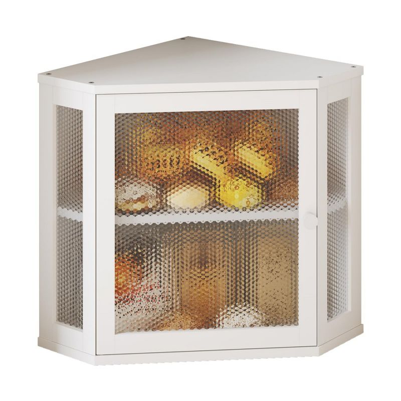 MOEPISY Bamboo Bread Box with Acrylic Window Display, Hinged Lid for Kitchen Countertop Storage, 15 x 8 x 6 Inches (White, Extra Lage)