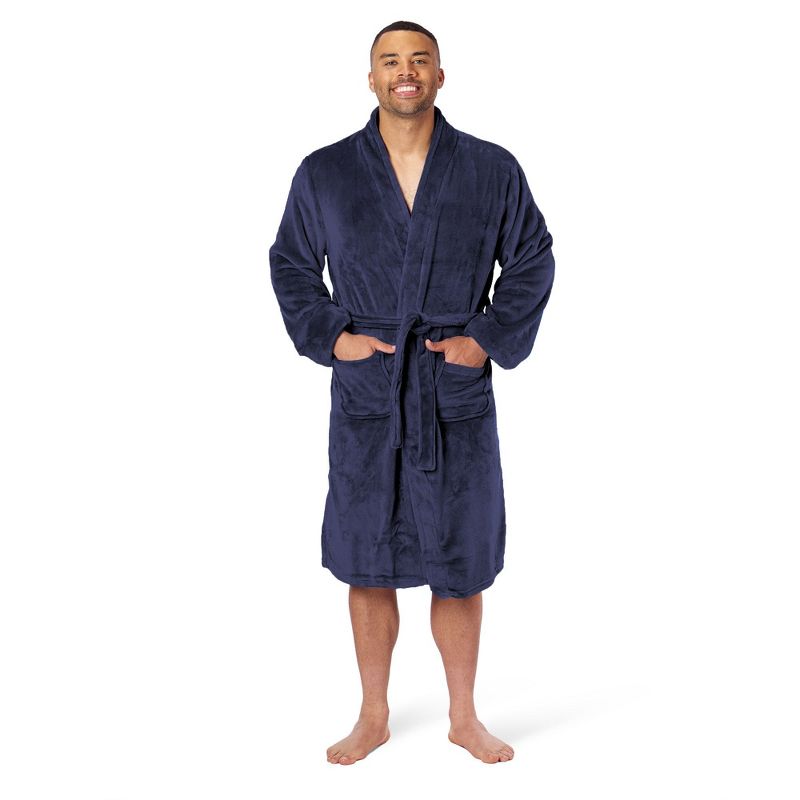 Northwest Silk Touch L/XL Bath Robe Patriot Blue 26x47 Inches