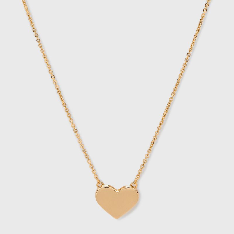 Valentines Heart Pendant Necklace - A New Day™ Gold: Nickel-Free Metal, Lobster Claw Clasp, 16 Length"