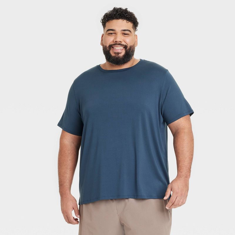 Men's Big Short Sleeve Performance T-Shirt - All In Motion™ Blue 3XL: Moisture Wicking, Quick Dry, Jersey Fabric